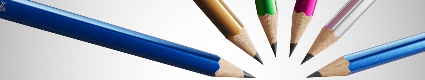 Colorful pencils arranged in a circular pattern with sharpened tips.