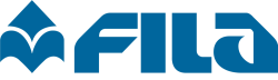 Fila logo in blue, representing sportswear and athletic fashion brand.