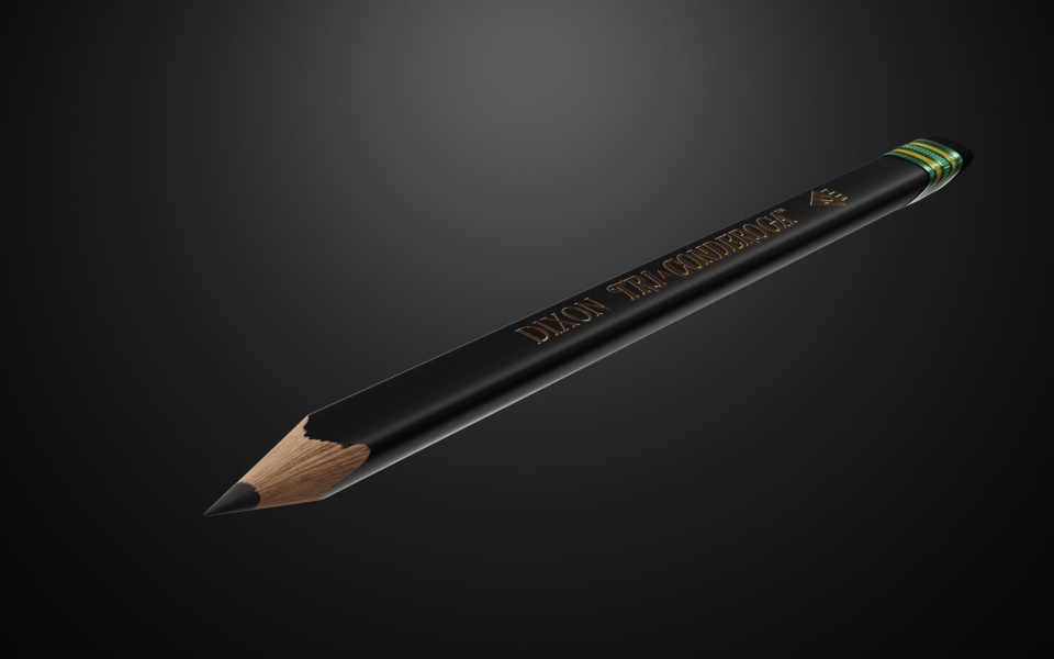 Dixon Ticonderoga pencil on a dark background for artistic purposes
