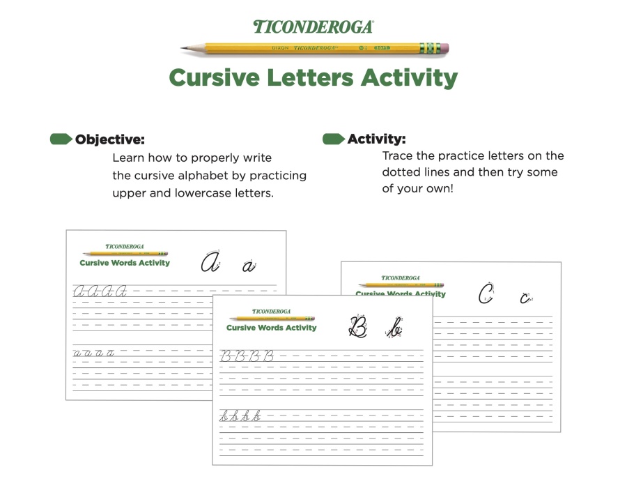 Cursive letters activity for practicing uppercase and lowercase handwriting skills.