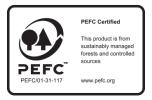 PEFC certification logo for sustainable forest management products.