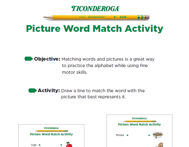 Picture and Word Match Activity