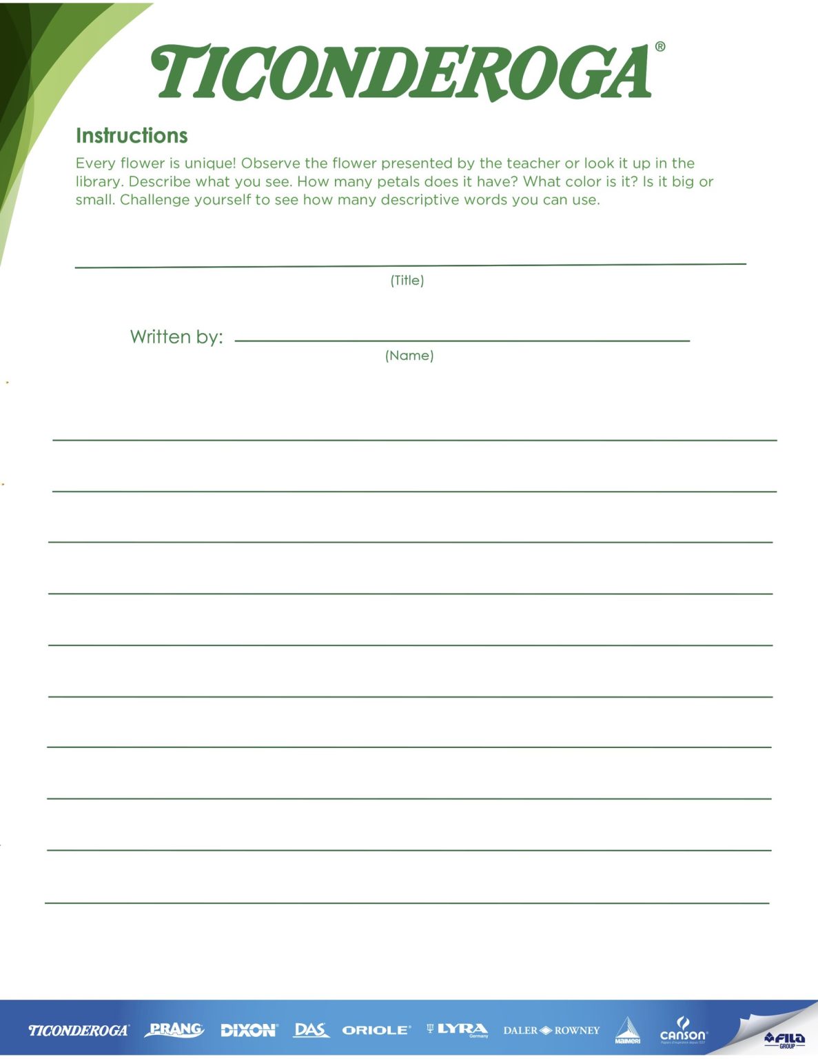 Flower Writing Activity